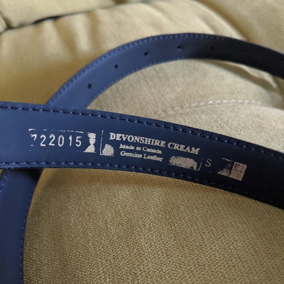 DEVONSHIRE CREAM Genuine Leather Belt RARE - Picture 3 of 4